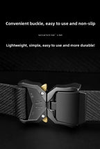 Tactical Waist Belt Durable Automatic Buckle Quick Release Elastic Belt Outdoor Adventure Training Belt Men's Trouser Belt Black