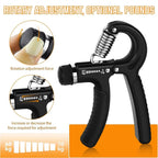 5-60kg Adjustable Hand Grip Strength Strengthener Trainer Full Set With Counter Wrist Forearm And Hand Exerciser For Muscle
