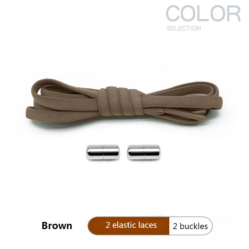 4Pcs/1Pair 100cm Elastic No Tie Shoelaces Metal Lock Shoe Laces For Kids Adult Sneakers Quick Shoelaces Semicircle Shoestrings