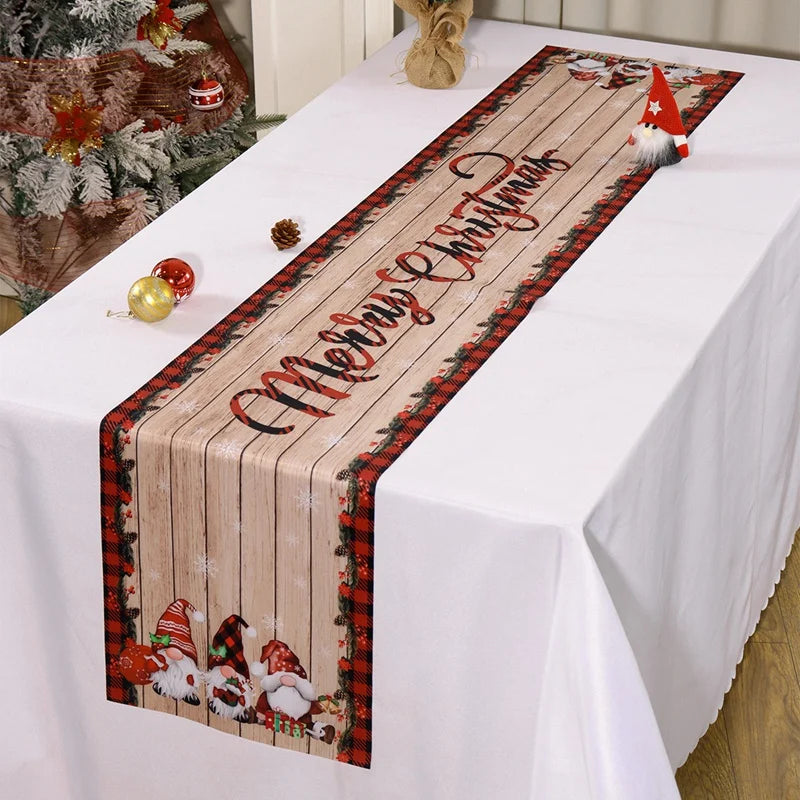 Christmas Gnome Table Runner Merry Christmas Decorations for Home 2025 Xmas Party Decor Navidad Natal Noel Gifts New Year 2026