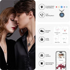 TOTWOO Sun & Moon Touch Necklaces with Agate Vibration & Light Up Necklace For Long Distance Relationship Gifts Couples Necklace