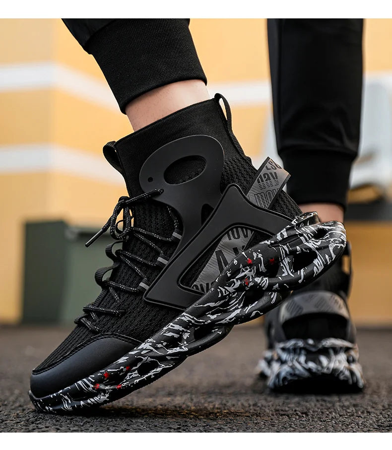 Street Red High Top Sneakers Man Fashion Platform Designer Running Shoes For Men Original Breathable Casual Men's Sports Shoes