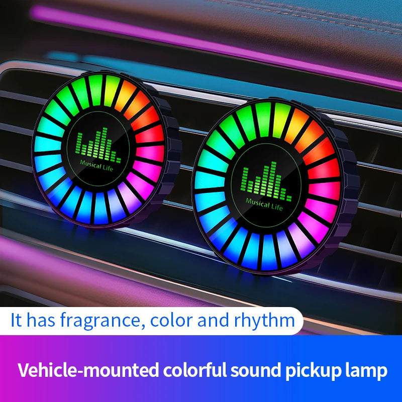 Automotive Atmosphere Light Air Outlet Rhythm Light Aromatherapy Pickup Light Automotive Air Outlet Decorative Light Colorful