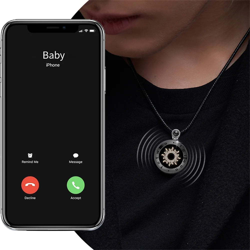 TOTWOO Sun & Moon Touch Necklaces with Agate Vibration & Light Up Necklace For Long Distance Relationship Gifts Couples Necklace