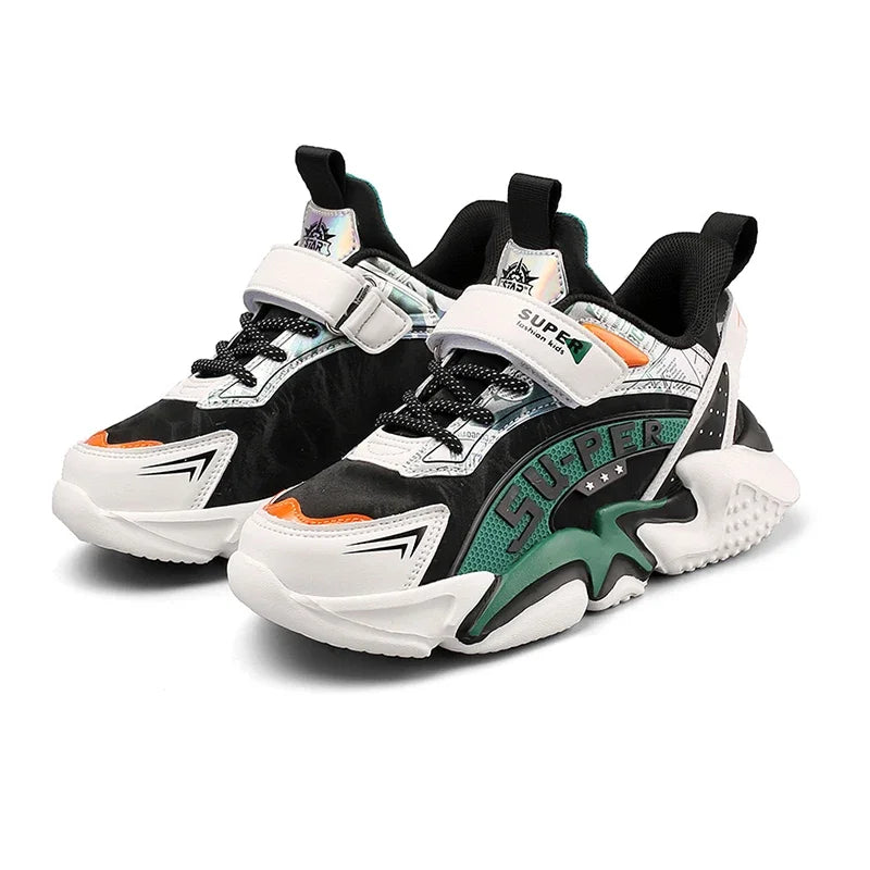 Sport Kids Leather Sneakers Four Season Boys Casual Shoes Non Slip Children Fashion School Walking Running Shoes Size 28-39