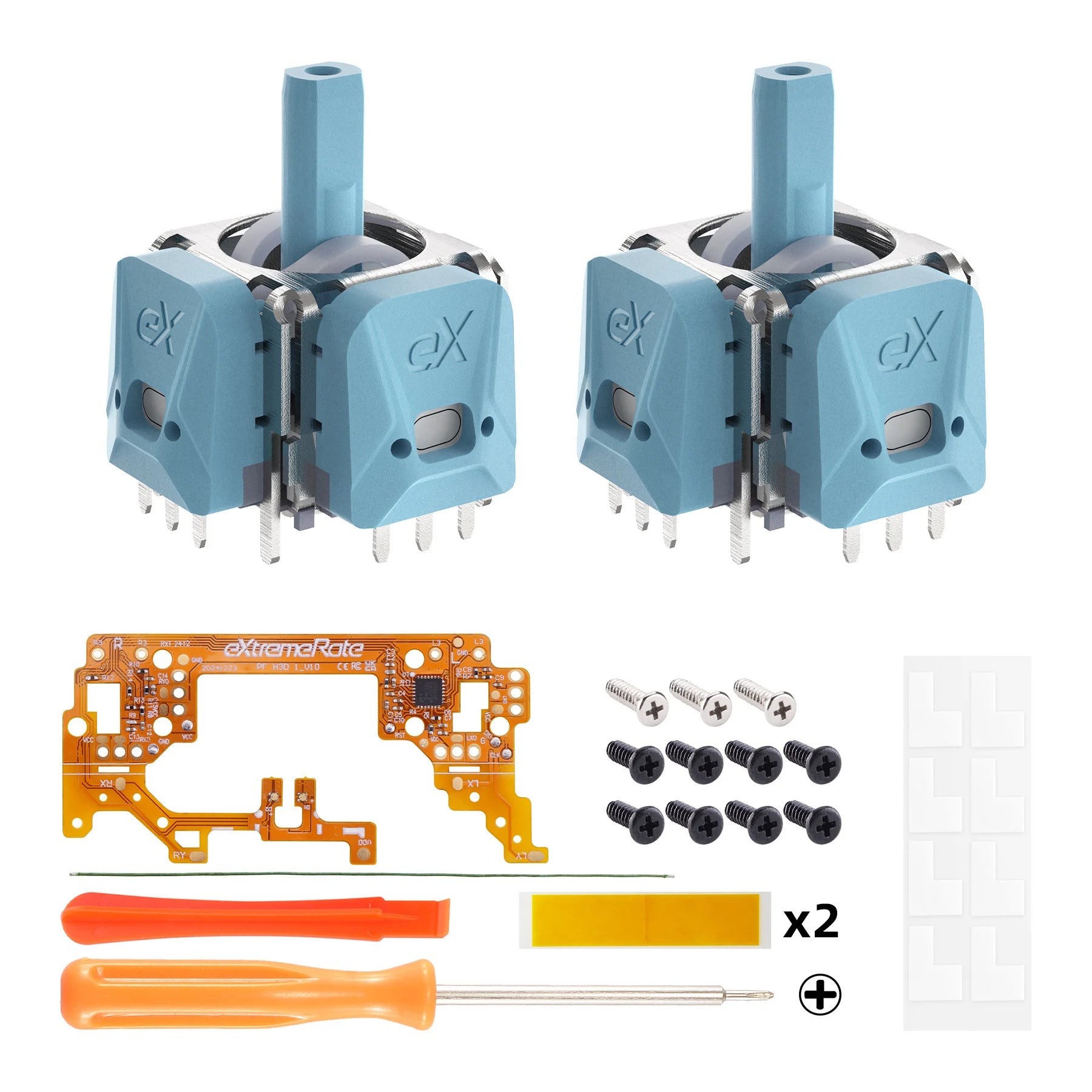 eXtremeRate Hall Effect Joystick Kit for PS5 Controller, 3D Analog Stick Repair Accessory with Sensor & Calibrate Board