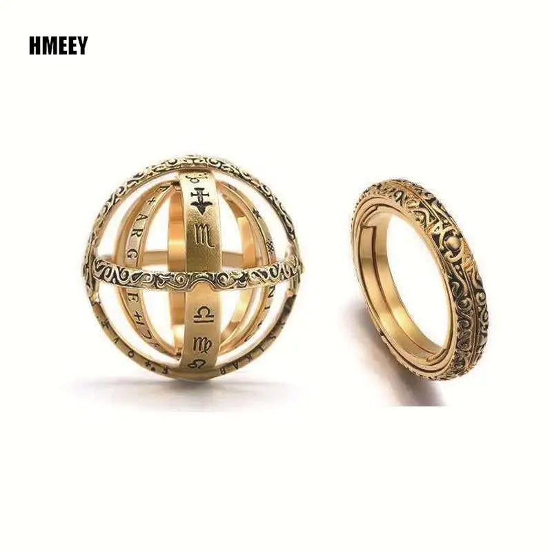 Metamorphic Astronomical Ball Ring for Men and Women Reversed Metamorphic Cosmic Ball Ring Retro Style Couple Necklace Jewelry