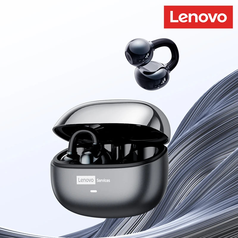 Lenovo LE302 Wireless Bluetooth 6.0 Headset Long Battery Life Sports Ear Clip Earphones HIFI Stereo Noise Cancelling Headphones
