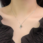 KOFSAC Jade Planet Necklace For Women 2023 New Luxury High Grade Zircon Moon Star Collar Necklaces 925 Sterling Silver Jewelry