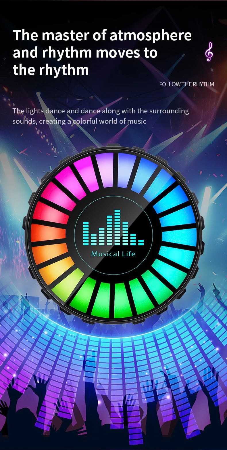 Automotive Atmosphere Light Air Outlet Rhythm Light Aromatherapy Pickup Light Automotive Air Outlet Decorative Light Colorful