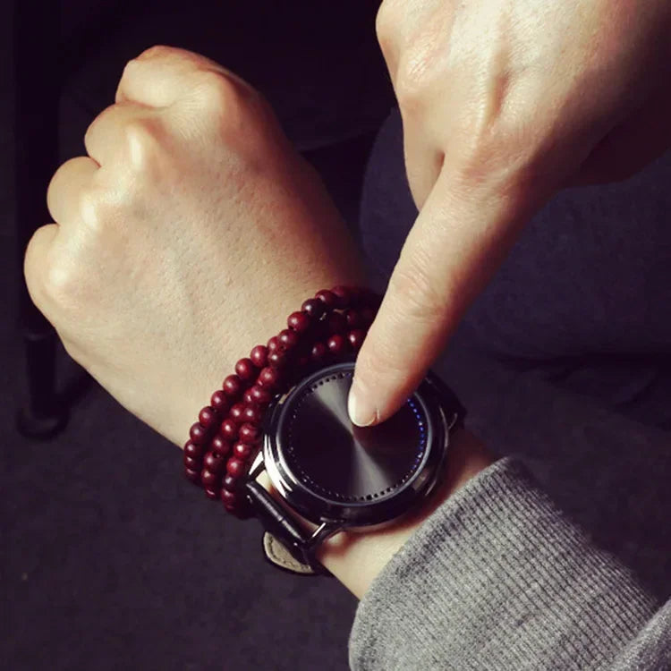 New Fashion Touch Watch Led Watch Men Creative Dot Matrix Blue Light Led Digital Watches Electronic Watch reloj hombre digital