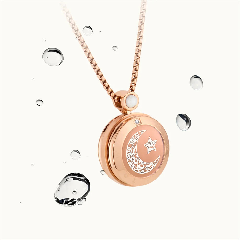 TOTWOO Sun & Moon Touch Necklaces with Agate Vibration & Light Up Necklace For Long Distance Relationship Gifts Couples Necklace