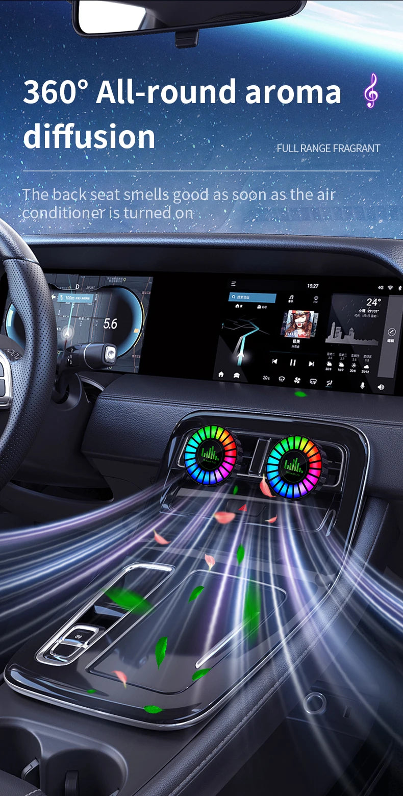 Automotive Atmosphere Light Air Outlet Rhythm Light Aromatherapy Pickup Light Automotive Air Outlet Decorative Light Colorful