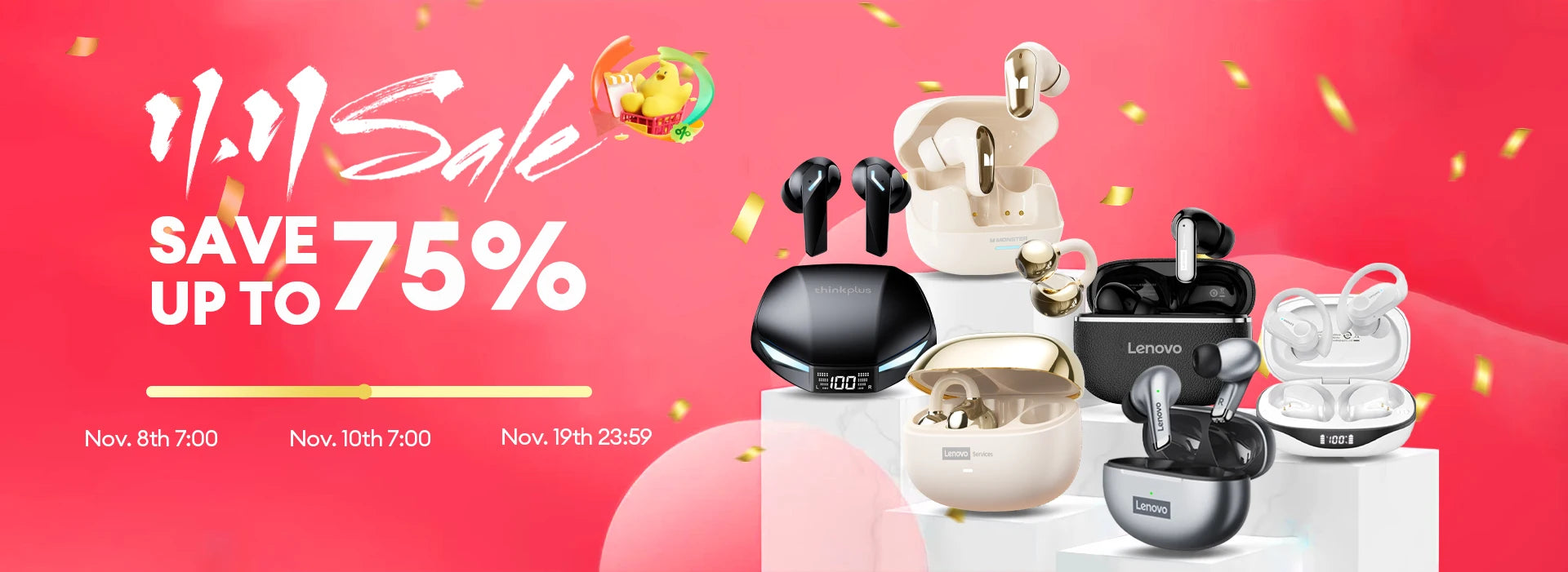 Lenovo LE302 Wireless Bluetooth 6.0 Headset Long Battery Life Sports Ear Clip Earphones HIFI Stereo Noise Cancelling Headphones