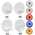 LED Night Light Smart Night Sensor Round Plug in Wall Night Lamp Bathroom Home Kitchen Hallway Staireway Bedroom Nightlight