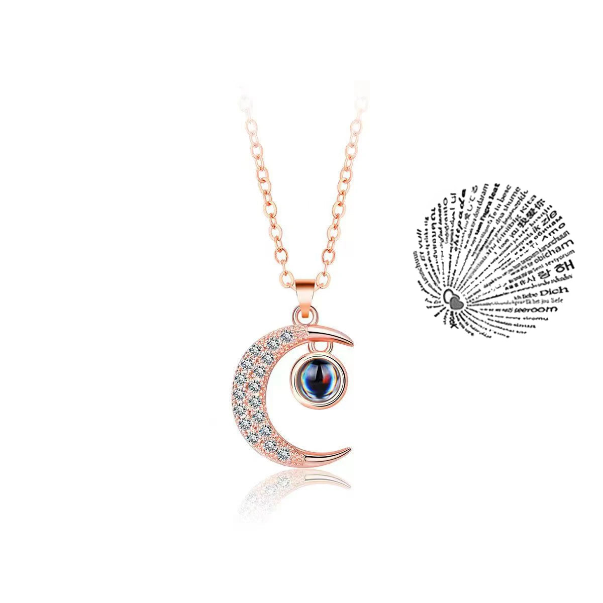 Projection Necklace 100 Languages I Love You Pendant Jewelry For Girlfriend Wife Lover Couple Creative Romantic Necklaces Gifts