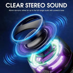 XIKCU Portable Mini Travel Stereo Outdoor Magnetic Bluetooth Speaker Wireless with RGB Color Light and Phone Holder for ios