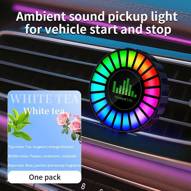 Automotive Atmosphere Light Air Outlet Rhythm Light Aromatherapy Pickup Light Automotive Air Outlet Decorative Light Colorful