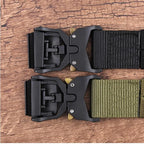 Tactical Waist Belt Durable Automatic Buckle Quick Release Elastic Belt Outdoor Adventure Training Belt Men's Trouser Belt Black