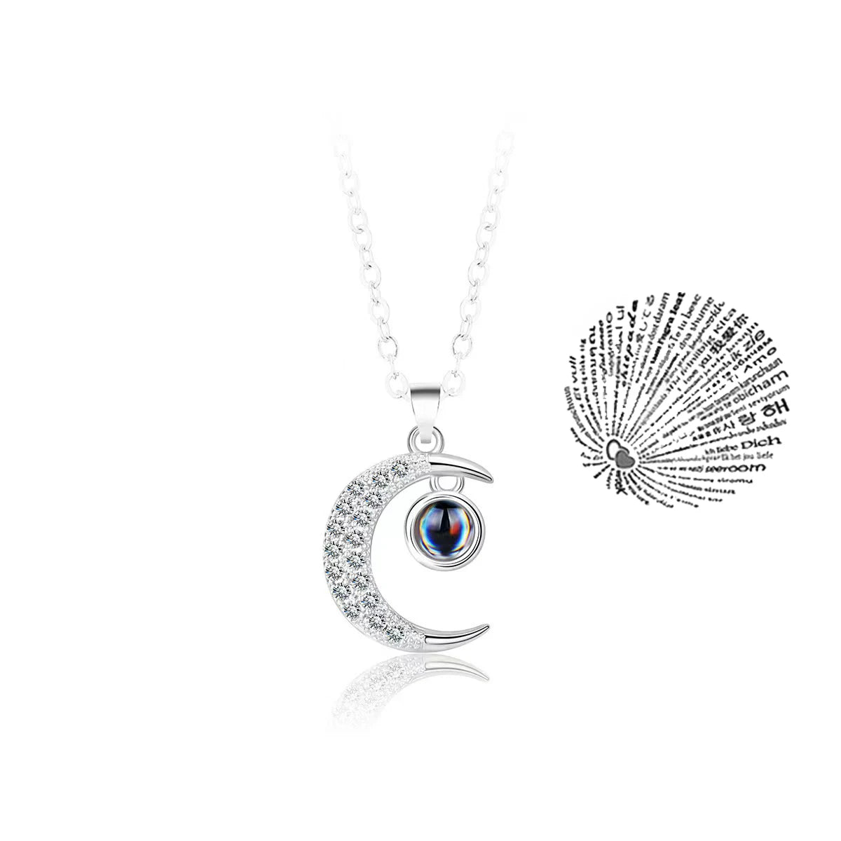 Projection Necklace 100 Languages I Love You Pendant Jewelry For Girlfriend Wife Lover Couple Creative Romantic Necklaces Gifts