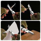 1pc, Multifunctional Folding Knife, Stainless Steel Pocket Knife, Creative Deformation Knife, Outdoor Survival Knife