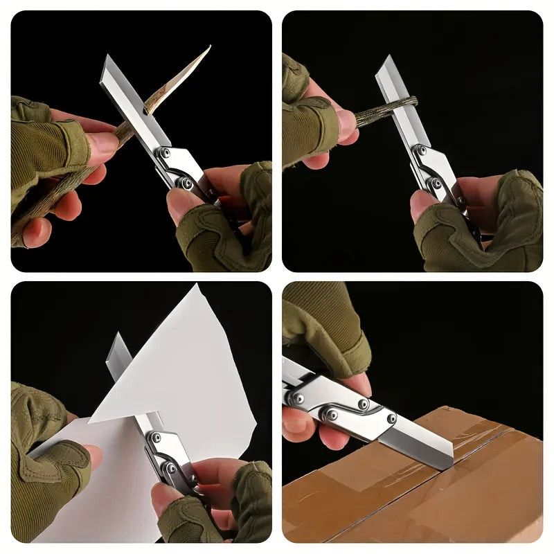 1pc, Multifunctional Folding Knife, Stainless Steel Pocket Knife, Creative Deformation Knife, Outdoor Survival Knife