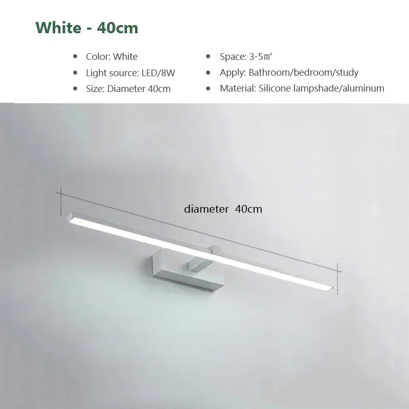 DINDALLED LED Bathroom Mirror Light, Modern Wall Sconce for Vanity Bedroom, Aluminum Home Decoration Line Lamp Fixture