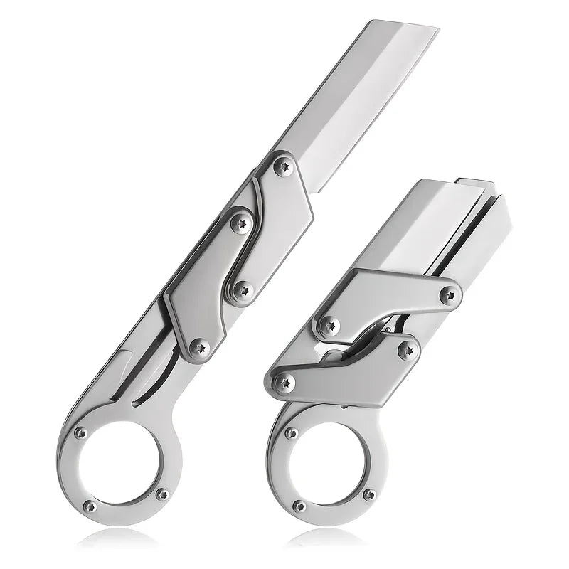 1pc, Multifunctional Folding Knife, Stainless Steel Pocket Knife, Creative Deformation Knife, Outdoor Survival Knife