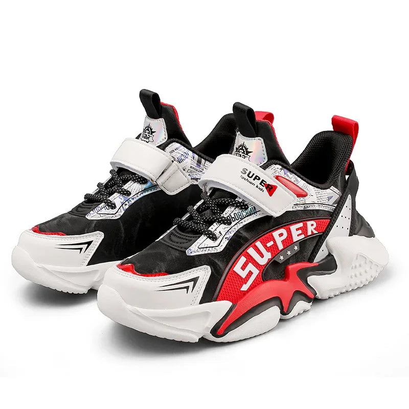 Sport Kids Leather Sneakers Four Season Boys Casual Shoes Non Slip Children Fashion School Walking Running Shoes Size 28-39