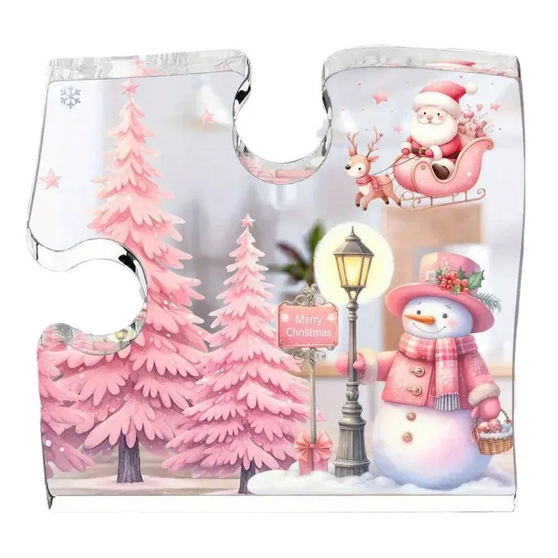 Clear Heart Shaped Marry Christmas Tabletop Decorations for Table, Office Desk, Tiered Tray, Mantle, Shelf 2026 Xmas Gifts