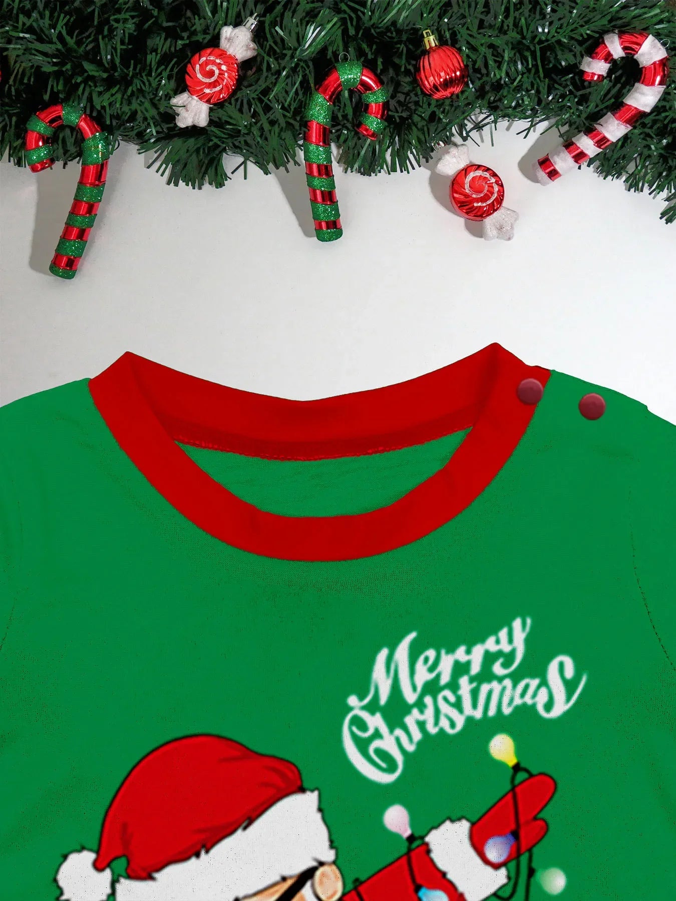 2025 Christmas Family Pajamas Set Santa Print Parent-child Matching Outfit Full Sleeve O Neck 2 Pcs Suit Sleepwear Xmas Look Pjs