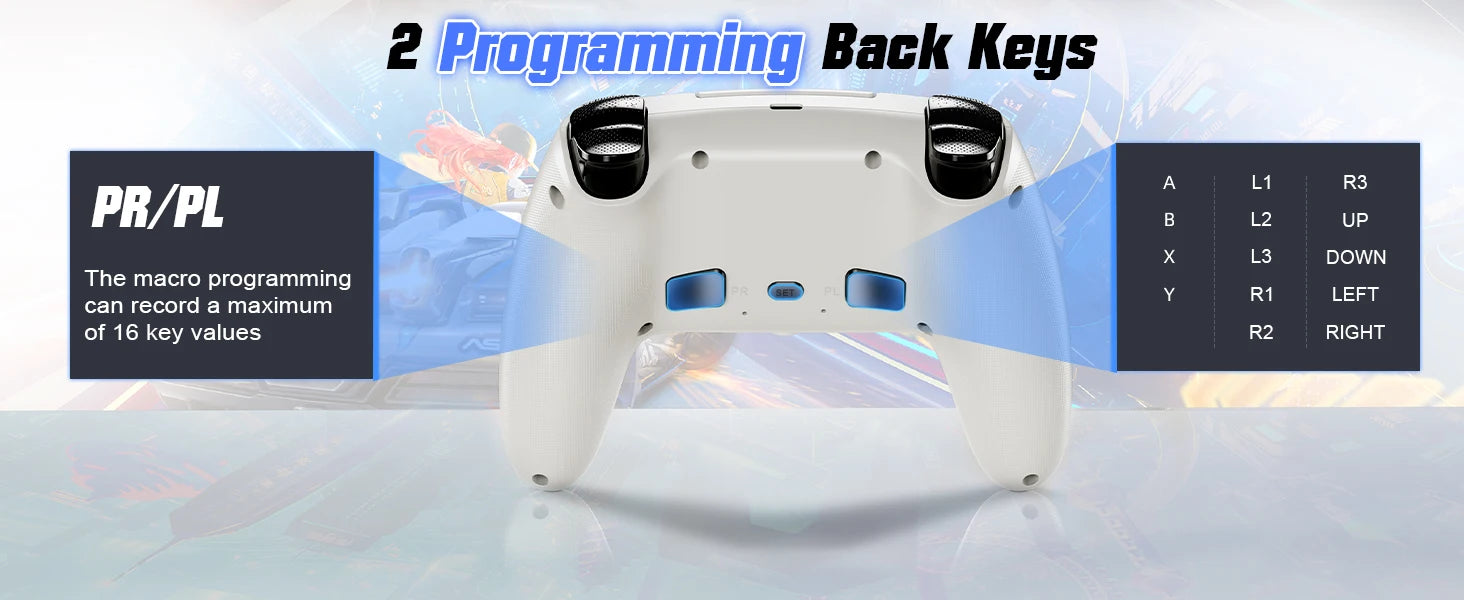 RGB Lights Wireless Controller For PS5/Playstation 5 Pro/Slim/PC Console Gamepads W/ Hall Effect Turbo Vibration Game Joystick