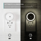 LED Night Light Smart Night Sensor Round Plug in Wall Night Lamp Bathroom Home Kitchen Hallway Staireway Bedroom Nightlight