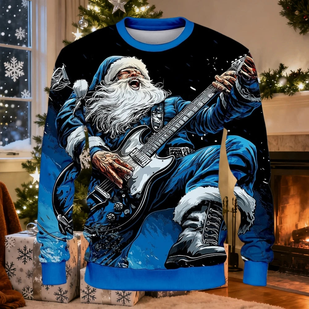 Christmas Men Women Sweatshirt 3D Printed Santa Claus Ugly Christmas Sweater Trendy Street Style Autumn Winter Casual Loose Tops