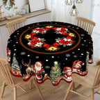 Christmas Tablecloth Santa Snowman Table Cover Christmas Party Table Decorations for Home 2025 Navidad Notal Noel Xmas Ornaments