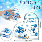 Classic Style Merry Christmas Snowman Acrylic Ornament - Heart-Shaped Festive Decoration, Power-Free Home & Office Decor, Ideal