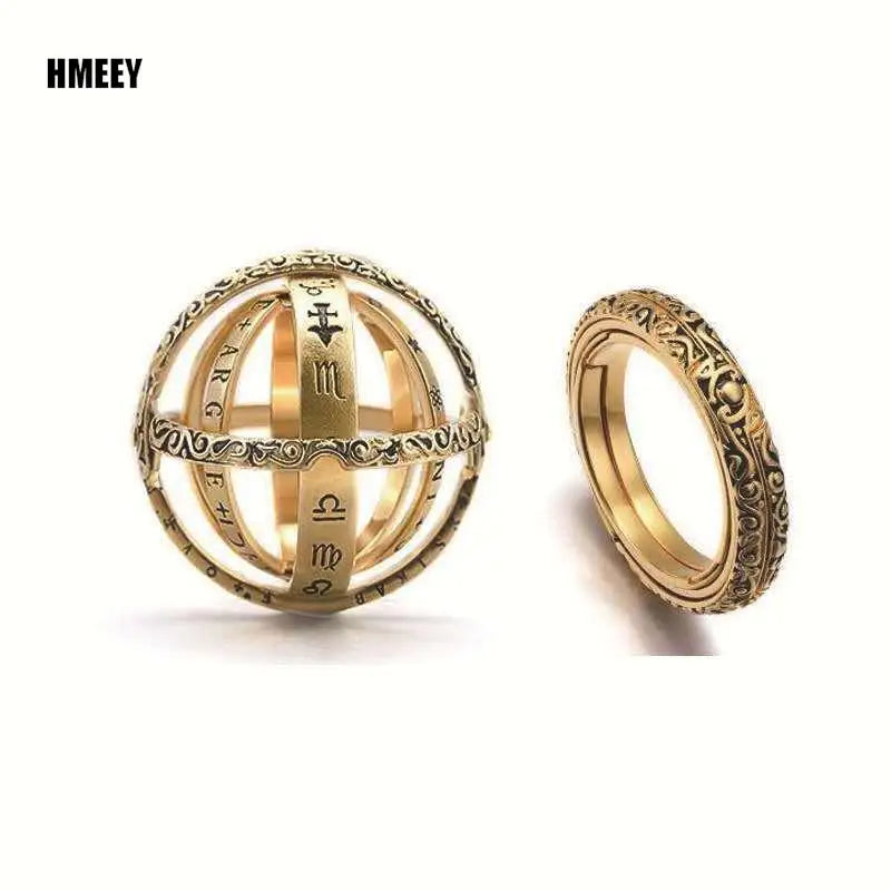 Metamorphic Astronomical Ball Ring for Men and Women Reversed Metamorphic Cosmic Ball Ring Retro Style Couple Necklace Jewelry