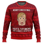 Merry Christmas alone at home Ugly Christmas sweater cartoon animation Men's pullover 2026 fashionable couple shirts Sweatshirt