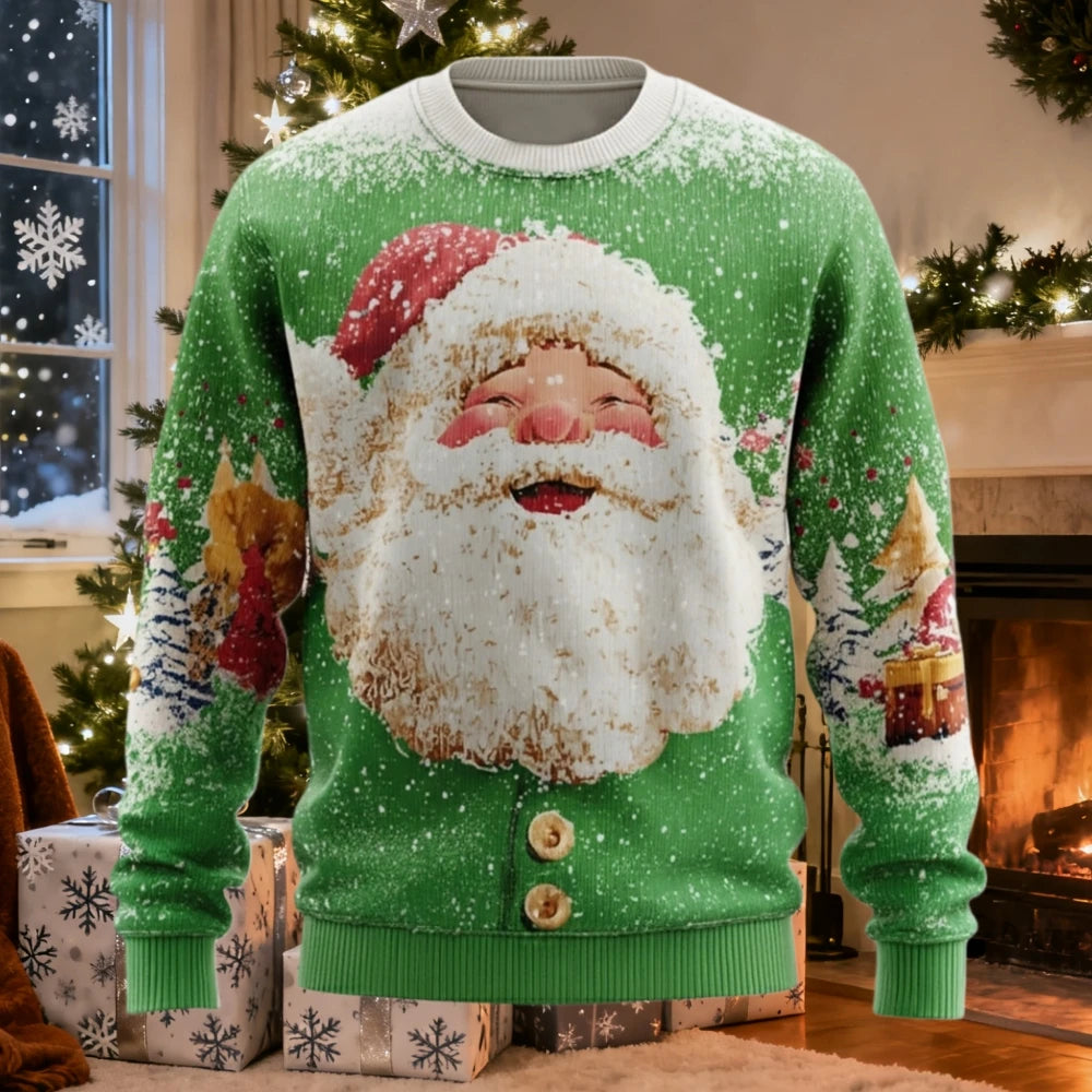 Christmas Men Women Sweatshirt 3D Printed Santa Claus Ugly Christmas Sweater Trendy Street Style Autumn Winter Casual Loose Tops