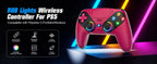 RGB Lights Wireless Controller For PS5/Playstation 5 Pro/Slim/PC Console Gamepads W/ Hall Effect Turbo Vibration Game Joystick