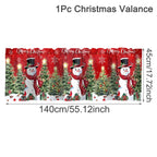 Christmas Curtain Valance Xmas Rod Pocket Window Treatment for Living Room Kitchen Bedroom Christmas Decorations For Home 2025