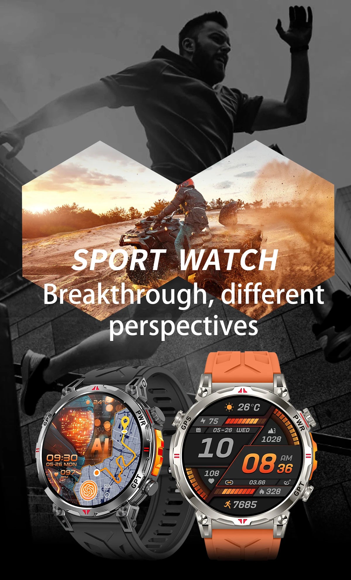 2025 New T-Rex 3 Ultra Original Military-Grade GPS Smart Watches Men Sport Tactics Compass BT Call Waterproof Swim Smart Bracelet