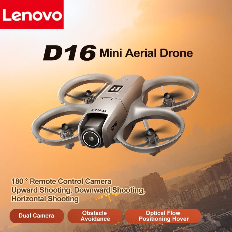 Lenovo D16 Drone 8K Aerial HD Profesional Dual-camera Helicopter Optical Flow Positioning Avoidance Bushless Motor GPS Drone UAV