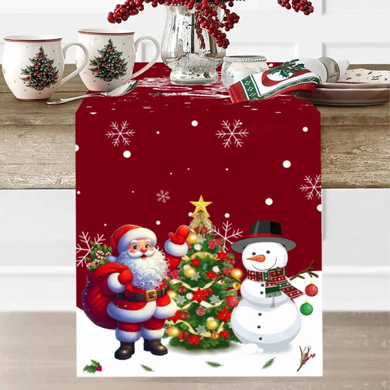Christmas Table Runner Merry Christmas Decoration For Home Xmas Table Decor 2025 Navidad Notal Noel Ornament Happy New Year 2026