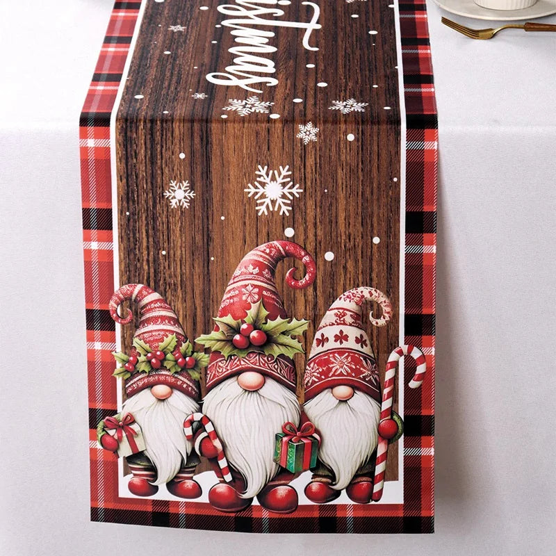 Christmas Gnome Table Runner Merry Christmas Decorations for Home 2025 Xmas Party Decor Navidad Natal Noel Gifts New Year 2026