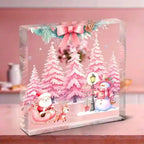 Clear Heart Shaped Marry Christmas Tabletop Decorations for Table, Office Desk, Tiered Tray, Mantle, Shelf 2026 Xmas Gifts