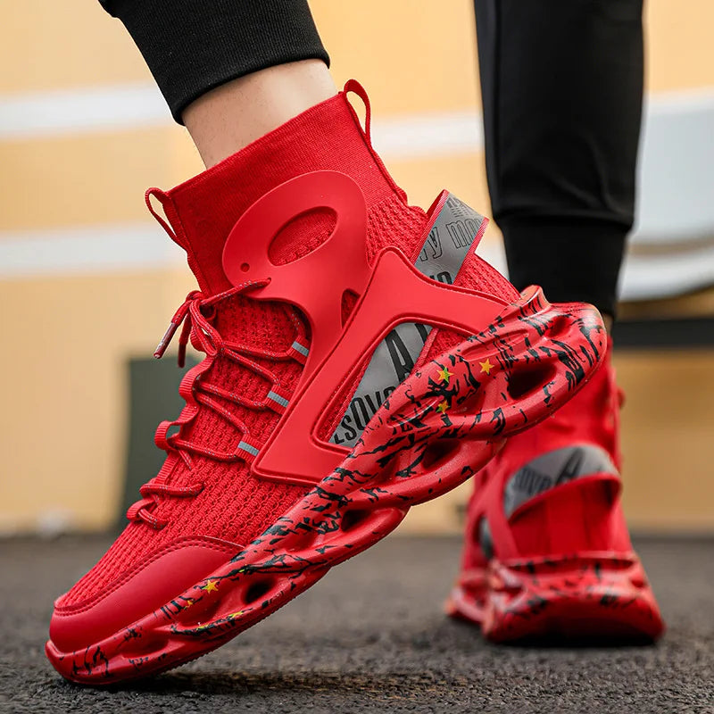 Street Red High Top Sneakers Man Fashion Platform Designer Running Shoes For Men Original Breathable Casual Men's Sports Shoes