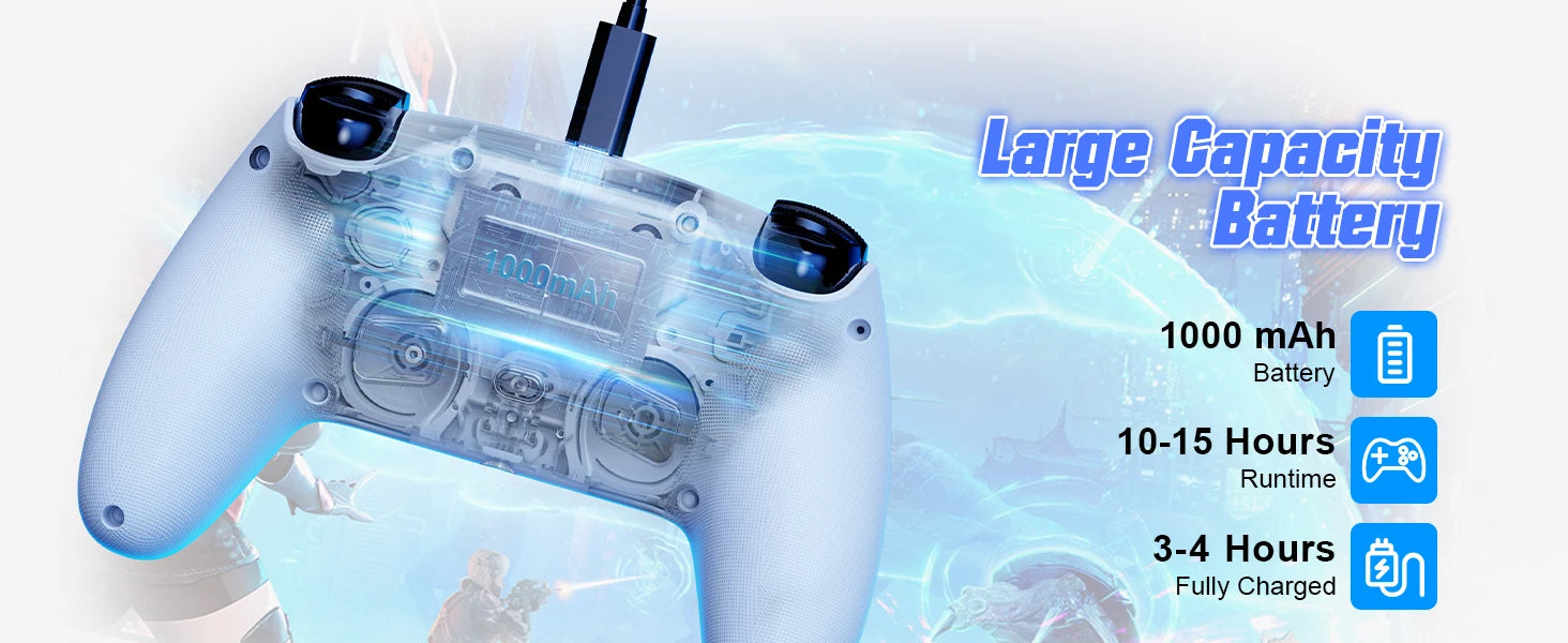 RGB Lights Wireless Controller For PS5/Playstation 5 Pro/Slim/PC Console Gamepads W/ Hall Effect Turbo Vibration Game Joystick