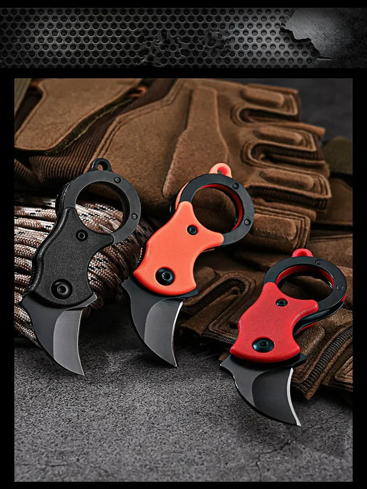 2024 New Outdoor Folding Knife EDC Key Fox Claw  Box Cutter Necklace Knife Camping Portable Self-defense Pocket Knife