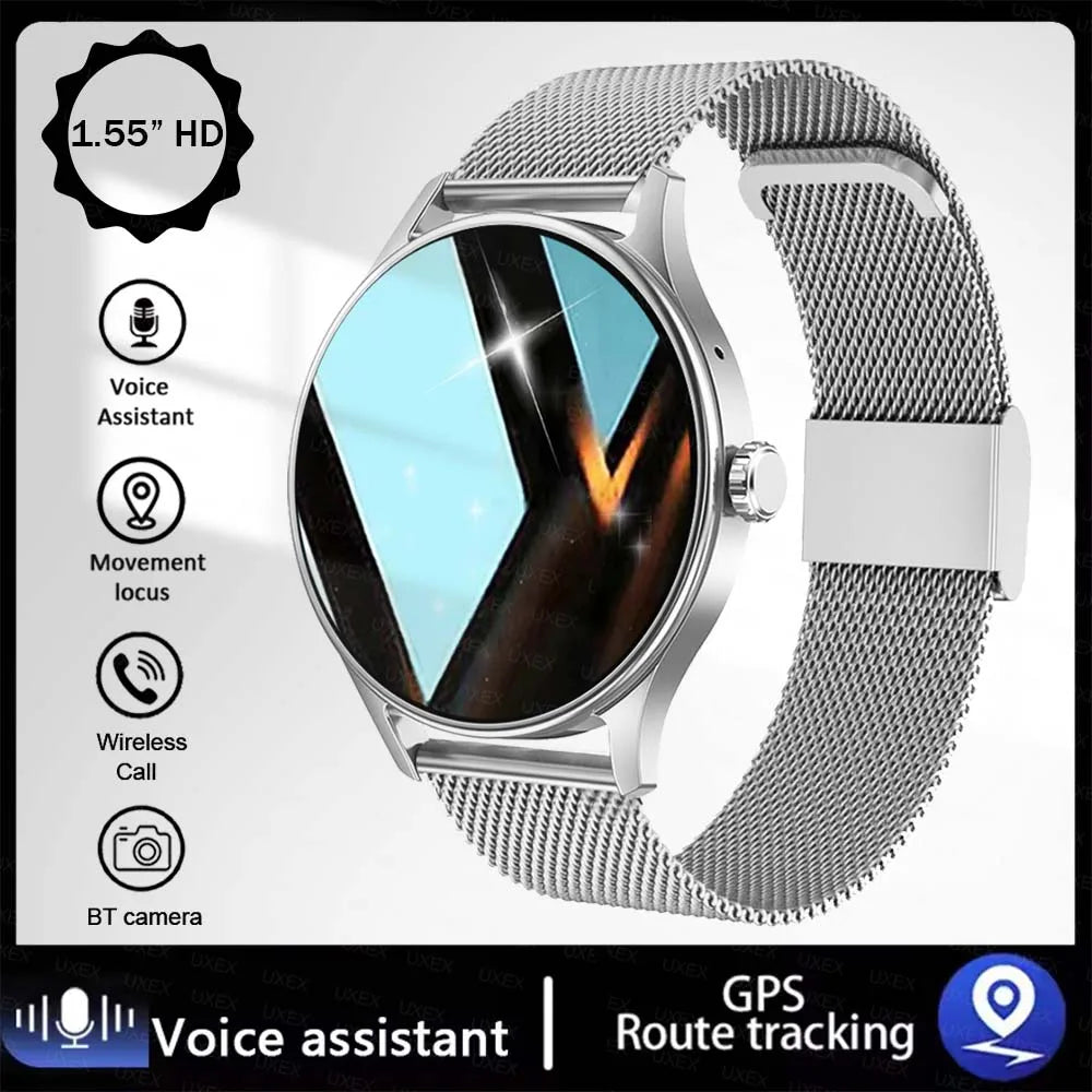Fashion Smart Watch Plus 1.55 HD For Men And Women App Control BT Call Health Tracker Custom Photo Surprise Gift Business Watchs
